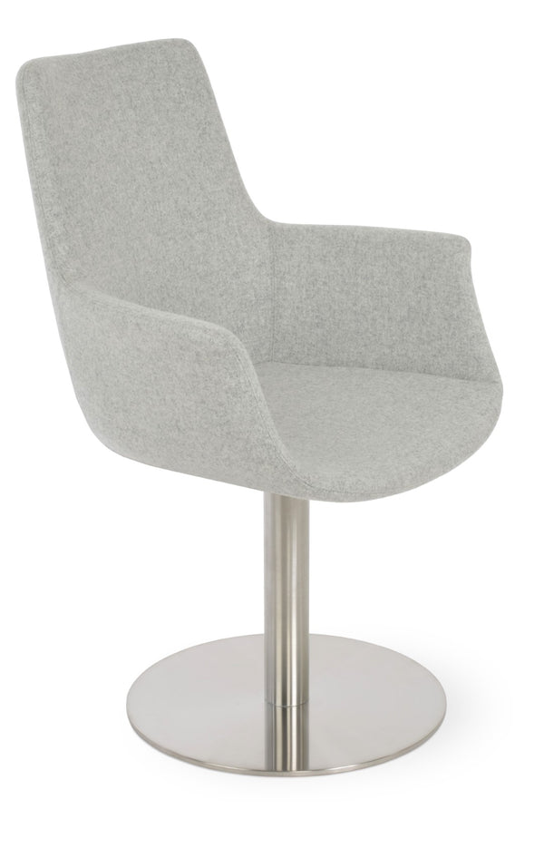 Soho Concept Bottega Arm Office Chair - Stylish Adjustable Dining Chair In Wool & Boucle Fabrics, 10-year Warranty Silver  Soho-concept-dining-chair-01269
