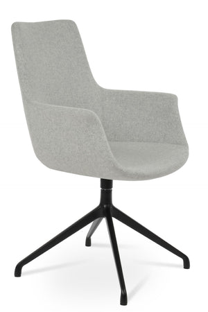 Soho Concept Bottega Arm Office Chair - Stylish Adjustable Dining Chair In Wool & Boucle Fabrics, 10-year Warranty Black,Silver  Soho-concept-dining-chair-01271