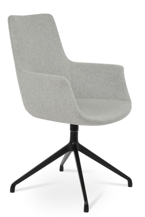 Soho Concept Bottega Arm Office Chair - Stylish Adjustable Dining Chair In Wool & Boucle Fabrics, 10-year Warranty Black,Silver  Soho-concept-dining-chair-01271