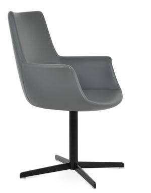 Soho Concept Bottega Arm Office Chair - Stylish Leatherette Dining Chair With Adjustable Heights & 2-year Guarantee Black,Grey  Soho-concept-dining-chair-01256