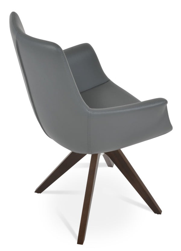 Soho Concept Bottega Arm Office Chair - Stylish Leatherette Dining Chair With Adjustable Heights & 2-year Guarantee Walnut,Grey  Soho-concept-dining-chair-01258