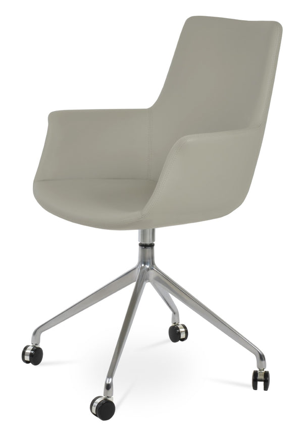 Soho Concept Bottega Arm Office Chair - Stylish Leatherette Dining Chair With Adjustable Heights & 2-year Guarantee Light Grey  Soho-concept-dining-chair-01270