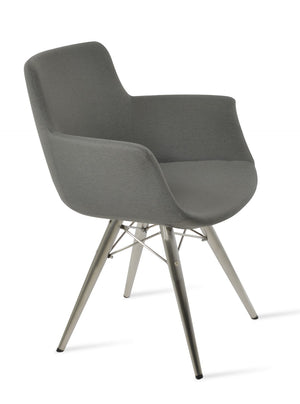 Soho Concept Bottega Arm Office Chair - Stylish Comfort With Adjustable Height, Premium Fabrics & 10-year Warranty Grey  Soho-concept-dining-chair-01350