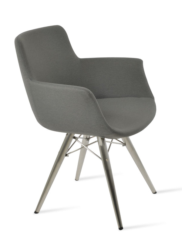 Soho Concept Bottega Arm Office Chair - Stylish Comfort With Adjustable Height, Premium Fabrics & 10-year Warranty Grey  Soho-concept-dining-chair-01350