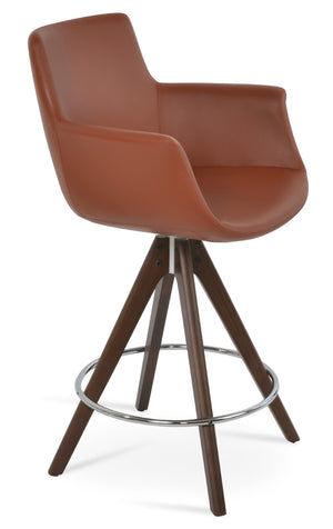 Soho Concept Bottega Arm Barstools & Counterstools - Stylish Leatherette Seats With Adjustable Heights & 2-year Warranty Walnut  Soho-concept-dining-chair-10662