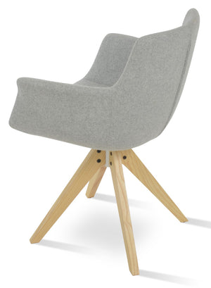 Soho Concept Bottega Arm Office Chair - Stylish Adjustable Dining Chair In Wool & Boucle Fabrics, 10-year Warranty Natural,Ash,Silver  Soho-concept-dining-chair-01383