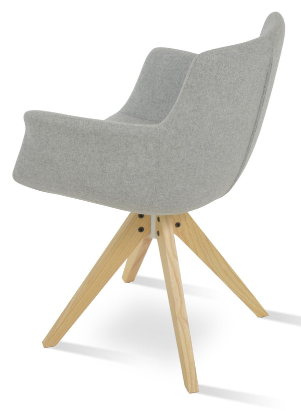 Soho Concept Bottega Arm Office Chair - Stylish Adjustable Dining Chair In Wool & Boucle Fabrics, 10-year Warranty Natural,Ash,Silver  Soho-concept-dining-chair-01383