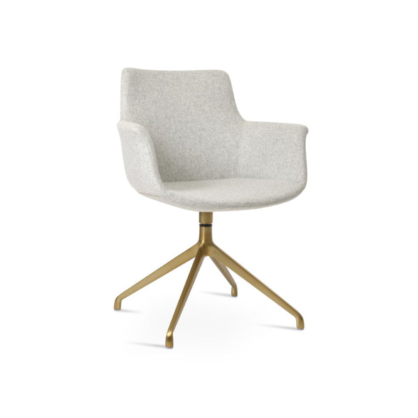 Soho Concept Bottega Arm Office Chair - Stylish Adjustable Dining Chair In Wool & Boucle Fabrics, 10-year Warranty Silver  Soho-concept-dining-chair-01396