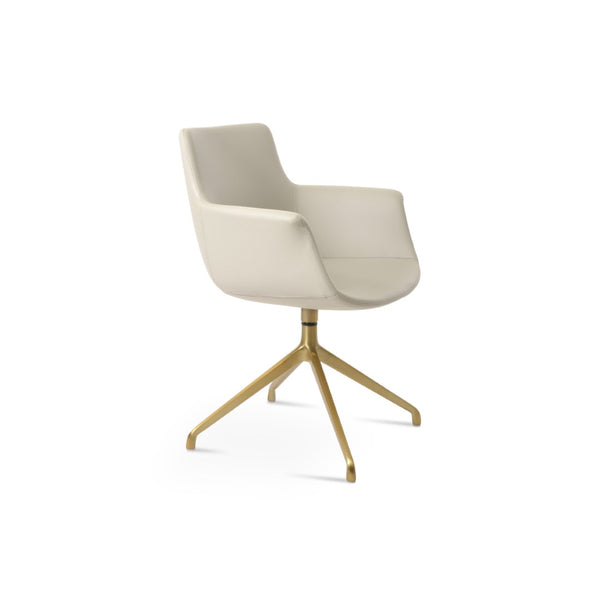 Soho Concept Bottega Arm Office Chair - Stylish Leatherette Dining Chair With Adjustable Heights & 2-year Guarantee Light Grey  Soho-concept-dining-chair-01397