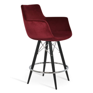 Soho Concept Bottega Ergonomic Arm Barstools & Counterstools - Premium Fabrics, Adjustable Heights, 10-year Warranty Black  Soho-concept-dining-chair-10667