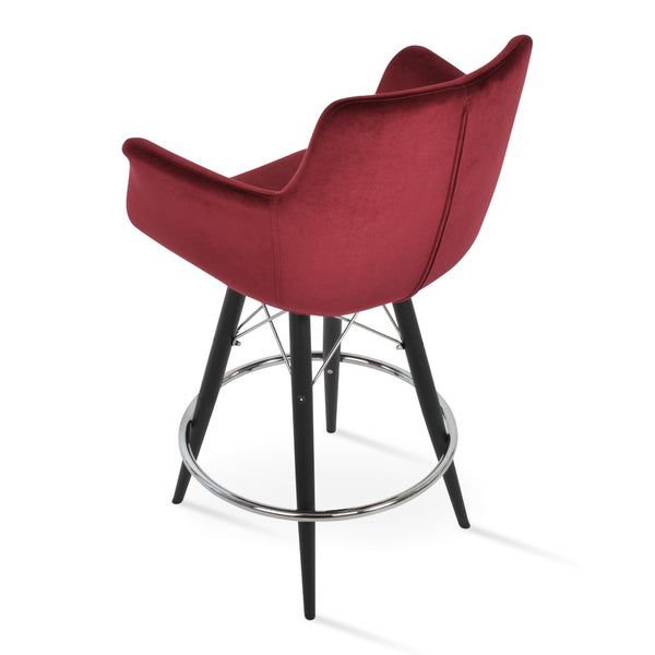 Soho Concept Bottega Ergonomic Arm Barstools & Counterstools - Premium Fabrics, Adjustable Heights, 10-year Warranty Black  Soho-concept-dining-chair-07485