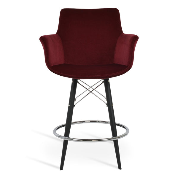 Soho Concept Bottega Ergonomic Arm Barstools & Counterstools - Premium Fabrics, Adjustable Heights, 10-year Warranty Black  Soho-concept-dining-chair-06595