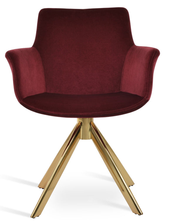 Soho Concept Bottega Arm (Large) Office Chair - Stylish Upholstered Dining Chair With 10-year Guarantee & Comfort Gold  Soho-concept-dining-chair-01408