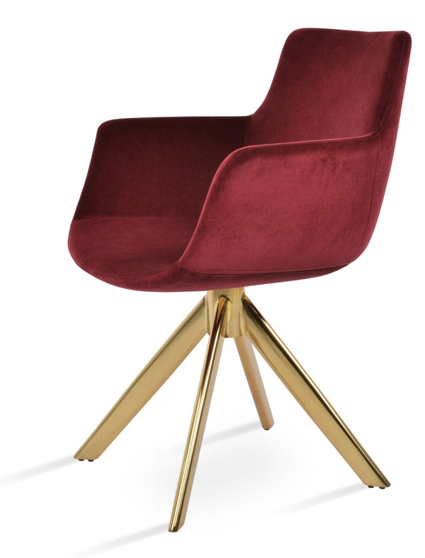 Soho Concept Bottega Arm (Large) Office Chair - Stylish Upholstered Dining Chair With 10-year Guarantee & Comfort Gold  Soho-concept-dining-chair-01408