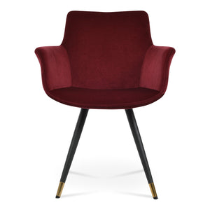 Soho Concept Bottega Arm (Large) Office Chair - Stylish Upholstered Dining Chair With 10-year Guarantee & Comfort Black,Brass  Soho-concept-dining-chair-01403