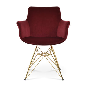 Soho Concept Bottega Arm (Large) Office Chair - Stylish Upholstered Dining Chair With 10-year Guarantee & Comfort Gold  Soho-concept-dining-chair-01404