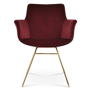 Soho Concept Bottega Arm Office Chair - Stylish Comfort With Adjustable Height, Premium Fabrics & 10-year Warranty Gold  Soho-concept-dining-chair-01405