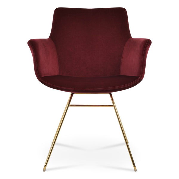 Soho Concept Bottega Arm Office Chair - Stylish Comfort With Adjustable Height, Premium Fabrics & 10-year Warranty Gold  Soho-concept-dining-chair-01405