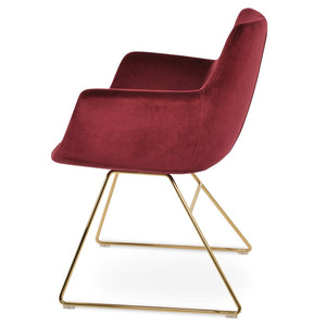 Soho Concept Bottega Arm Office Chair - Stylish Comfort With Adjustable Height, Premium Fabrics & 10-year Warranty Gold  Soho-concept-dining-chair-01405