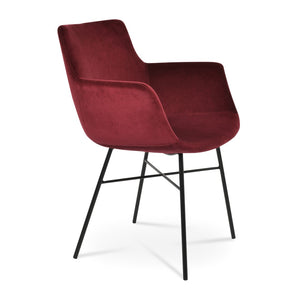 Soho Concept Bottega Arm (Large) Office Chair - Stylish Upholstered Dining Chair With 10-year Guarantee & Comfort Black  Soho-concept-dining-chair-01400