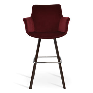 Soho Concept Bottega Ergonomic Arm Barstools & Counterstools - Premium Fabrics, Adjustable Heights, 10-year Warranty Walnut  Soho-concept-dining-chair-10664