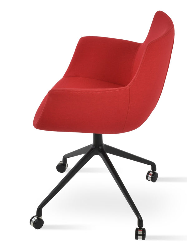 Soho Concept Bottega Arm (Large) Office Chair - Stylish Upholstered Dining Chair With 10-year Guarantee & Comfort Black,Red  Soho-concept-dining-chair-01413