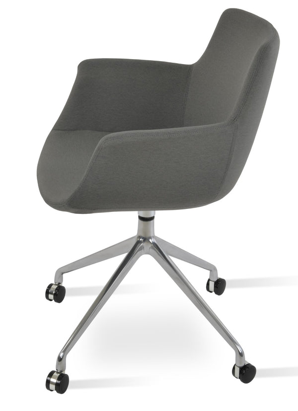 Soho Concept Bottega Arm (Large) Office Chair - Stylish Upholstered Dining Chair With 10-year Guarantee & Comfort Grey  Soho-concept-dining-chair-01415