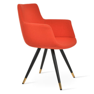 Soho Concept Bottega Arm Office Chair With Genuine Leather & Camira Yoredale Fabric - 10-year Guarantee, Stylish! Black,Brass,Orange  Soho-concept-dining-chair-01429