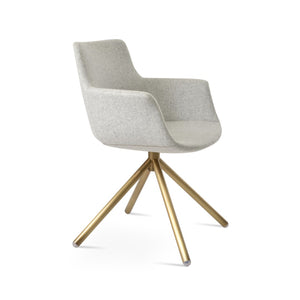 Soho Concept Bottega Arm Office Chair - Stylish Adjustable Dining Chair In Wool & Boucle Fabrics, 10-year Warranty Brass,Silver  Soho-concept-dining-chair-01471