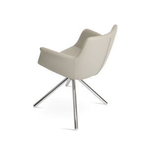 Soho Concept Bottega Arm Office Chair - Stylish Leatherette Dining Chair With Adjustable Heights & 2-year Guarantee Chrome,Light Grey  Soho-concept-dining-chair-01452