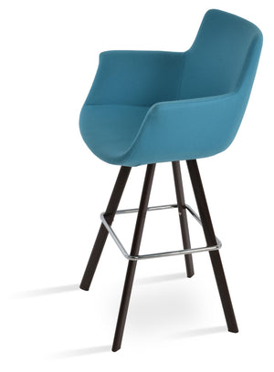 Soho Concept Bottega Arm Barstools & Counterstools - Ergonomic Comfort With 10-year Guarantee, Dark Grey & Walnut Walnut,Turquoise  Soho-concept-dining-chair-10668