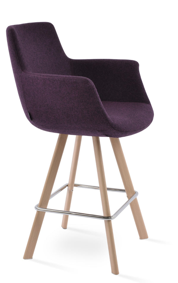 Soho Concept Bottega Arm Barstools & Counterstools - Ergonomic Comfort With 10-year Guarantee, Dark Grey & Walnut Natural  Soho-concept-dining-chair-10670