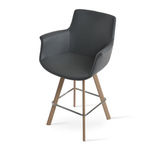 Soho Concept Bottega Arm Barstools & Counterstools - Stylish Leatherette Seats With Adjustable Heights & 2-year Warranty Natural,Grey  Soho-concept-dining-chair-10671