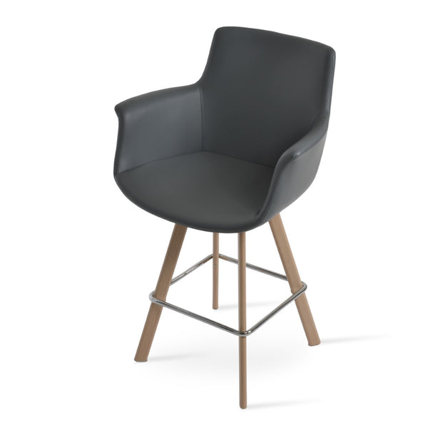 Soho Concept Bottega Arm Barstools & Counterstools - Stylish Leatherette Seats With Adjustable Heights & 2-year Warranty Natural,Grey  Soho-concept-dining-chair-10671