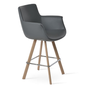 Soho Concept Bottega Arm Barstools & Counterstools - Stylish Leatherette Seats With Adjustable Heights & 2-year Warranty Natural,Grey  Soho-concept-dining-chair-10672