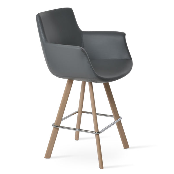 Soho Concept Bottega Arm Barstools & Counterstools - Stylish Leatherette Seats With Adjustable Heights & 2-year Warranty Natural,Grey  Soho-concept-dining-chair-10672