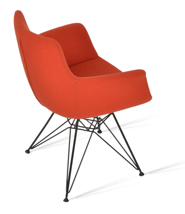 Soho Concept Bottega Arm Large Office Chair With Camira Yoredale Fabric & Genuine Leather - 10-year Guarantee Black,Orange  Soho-concept-dining-chair-01488