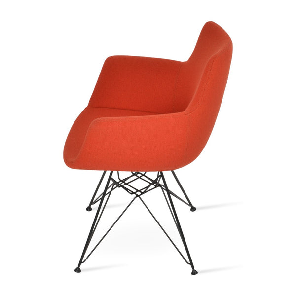 Soho Concept Bottega Arm Large Office Chair With Camira Yoredale Fabric & Genuine Leather - 10-year Guarantee Black,Orange  Soho-concept-dining-chair-01488