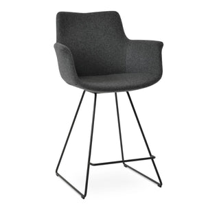 Soho Concept Bottega Ergonomic Arm Barstools & Counterstools - Adjustable Heights, Premium Wool Fabrics, 10-year Guarantee Black,Dark Grey  Soho-concept-dining-chair-10676