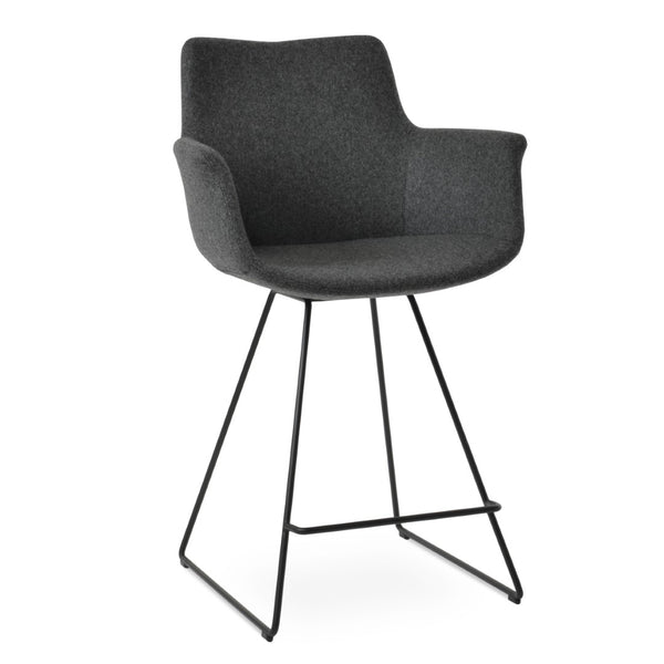 Soho Concept Bottega Ergonomic Arm Barstools & Counterstools - Adjustable Heights, Premium Wool Fabrics, 10-year Guarantee Black,Dark Grey  Soho-concept-dining-chair-10676