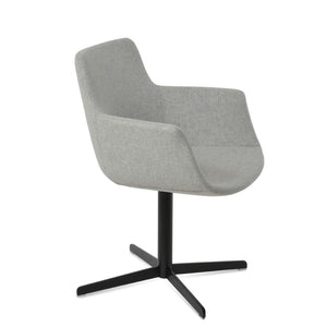 Soho Concept Bottega Arm Office Chair - Stylish Adjustable Dining Chair In Wool & Boucle Fabrics, 10-year Warranty Black,Silver  Soho-concept-dining-chair-01138