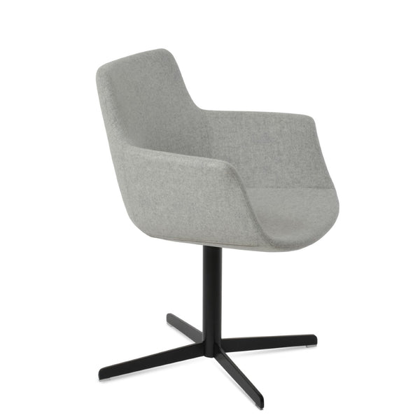 Soho Concept Bottega Arm Office Chair - Stylish Adjustable Dining Chair In Wool & Boucle Fabrics, 10-year Warranty Black,Silver  Soho-concept-dining-chair-01138