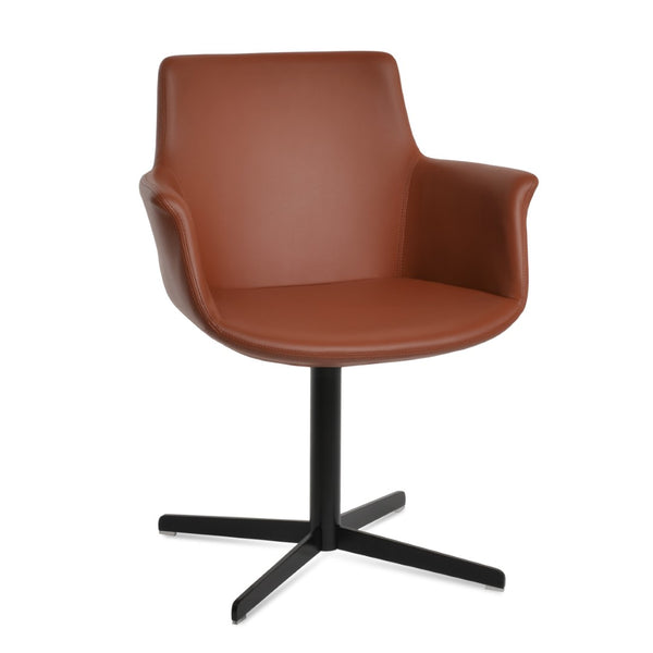 Soho Concept Bottega Arm Office Chair - Stylish Leatherette Dining Chair With Adjustable Heights & 2-year Guarantee Black  Soho-concept-dining-chair-01141