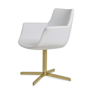 Soho Concept Bottega Arm Office Chair - Stylish Leatherette Dining Chair With Adjustable Heights & 2-year Guarantee Gold,White  Soho-concept-dining-chair-01144