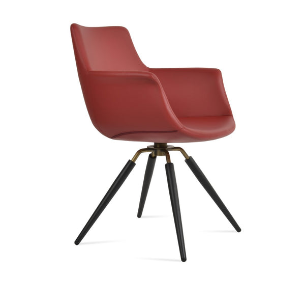 Soho Concept Bottega Arm (Large) Office Chair – Stylish Leatherette Design With Steel Base & 2-year Warranty Black,Brass,Red  Soho-concept-dining-chair-01177
