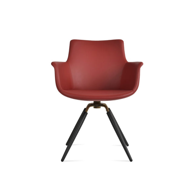 Soho Concept Bottega Arm (Large) Office Chair – Stylish Leatherette Design With Steel Base & 2-year Warranty Black,Brass,Red  Soho-concept-dining-chair-01177