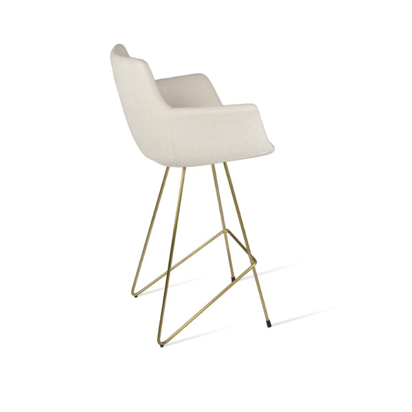 Soho Concept Bottega Arm Barstools & Counterstools - Stylish Upholstered Options With 10-year Guarantee, Elegant Design Brass,White  Soho-concept-dining-chair-10607