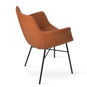 Soho Concept Bottega Arm Large Office Chair With Camira Yoredale Fabric & Genuine Leather - 10-year Guarantee Black  Soho-concept-dining-chair-01223