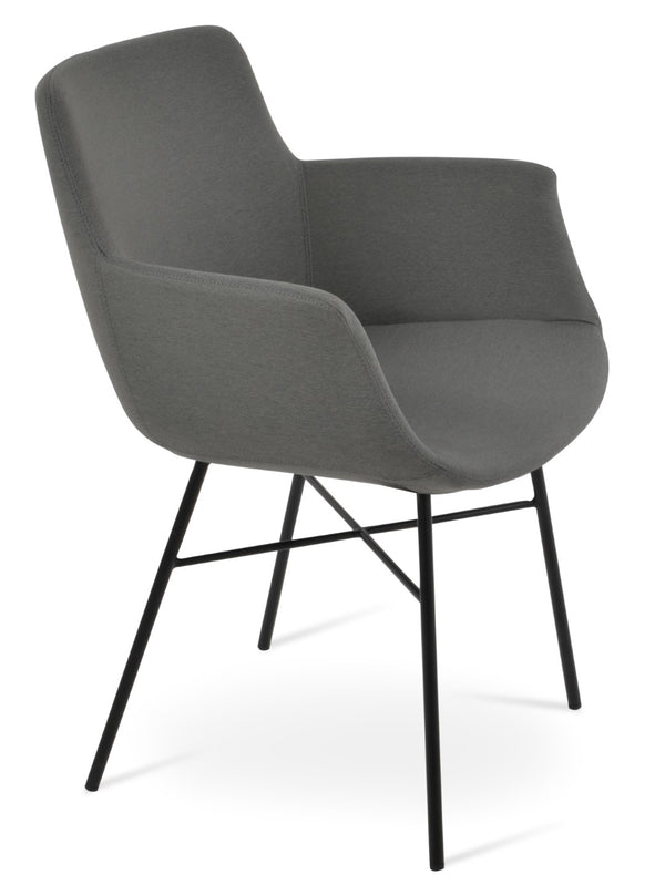 Soho Concept Bottega Arm (Large) Office Chair - Stylish Upholstered Dining Chair With 10-year Guarantee & Comfort Black,Grey  Soho-concept-dining-chair-01217