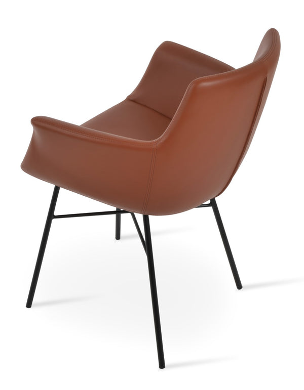 Soho Concept Bottega Arm (Large) Office Chair – Stylish Leatherette Design With Steel Base & 2-year Warranty Black  Soho-concept-dining-chair-01207